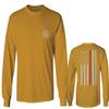 0058. American Flag Thin Red Line Firefighter Support Seal Men's Long Sleeve t Shirt (Gold Medium) view 1