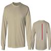 0058. American Flag Thin Red Line Firefighter Support Seal Men's Long Sleeve t Shirt (Beige Small) view 1