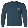 0058. American Flag Thin Red Line Firefighter Support Seal Men's Long Sleeve t Shirt (Indigo Blue Large) view 2