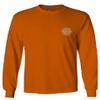 0058. American Flag Thin Red Line Firefighter Support Seal Men's Long Sleeve t Shirt (Orange Small) view 2