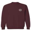 0058. American Flag Thin Red Line Firefighter Support Seal Men's Crewneck Sweatshirt (Maroon Small) view 2