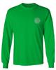 0058. American Flag Thin Red Line Firefighter Support Seal Men's Long Sleeve t Shirt (Irish Green 2X Large) view 2