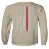 0058. American Flag Thin Red Line Firefighter Support Seal Men's Long Sleeve t Shirt (Beige X-Large) view 2