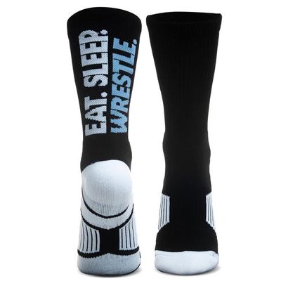 ChalkTalkSPORTS Wrestling Socks - Mid-Calf Athletic Sports Socks - Eat Sleep Wrestle - Youth