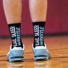 ChalkTalkSPORTS Wrestling Socks - Mid-Calf Athletic Sports Socks - Eat Sleep Wrestle - Youth view 2