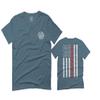 0058. American Flag Thin Red Line Firefighter Support Seal for Men T Shirt (Indigo 2X-Large)