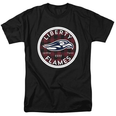 Liberty University Official Plaid Badge Unisex Adult T-Shirt, Black, 3X-Large
