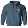 0058. American Flag Thin Red Line Firefighter Support Seal Sweatshirt Pullover Hoodie (Indigo Blue, Medium) view 2