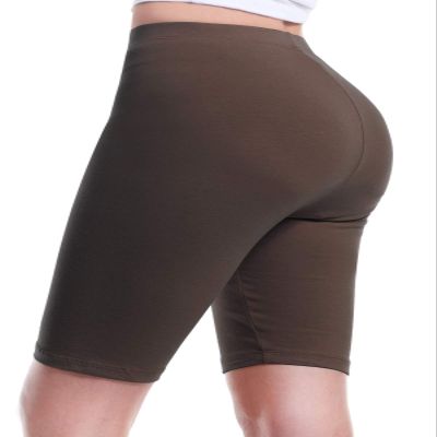 Design by Olivia Women's Basic Solid Active Yoga Biker Shorts Americano S