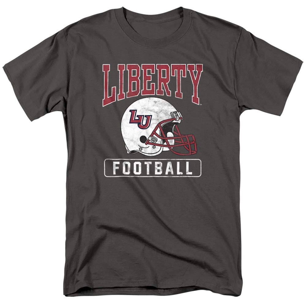 Liberty University Official Football Helmet Unisex Adult T-Shirt, Charcoal, 5X-Large