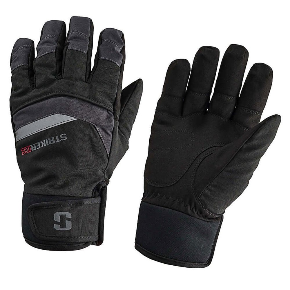 Striker Attack Waterproof Breathable Insulated Outdoor Ice Fishing Gloves with Adjustable Neoprene Cuff, Black, Large