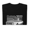 1972 Chevy C20 Custom 20 Vintage Pickup Truck Short-Sleeve T-Shirt Black view 4