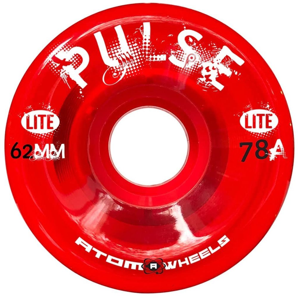 Atom Skates Outdoor Quad Roller Wheels 78A Atom Pulse Lite 62x33 Red / 2 Packs - 8 Wheels
