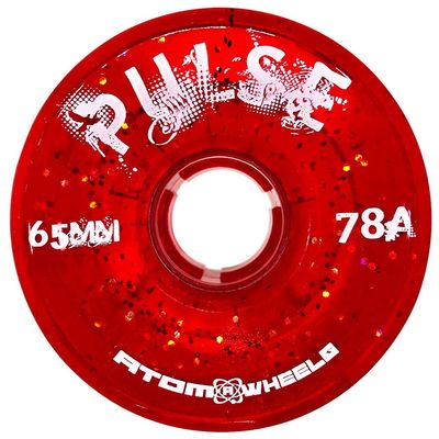 Atom Skates Outdoor Quad Roller Wheels 78A Atom Pulse 65x37 Glitter Red / 2 Packs - 8 Wheels