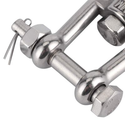 Fafeicy 2Pcs Stainless Steel Swivel Shackle, M8 Double Ended Swivel Eye Hook for Swivel Anchor Chain, Terminals
