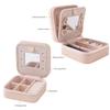 KElofoN Travel jewelry case Travel jewelry box Travel Jewelry Organizer Small box Gift for Girls Women with Mirror(Pink) view 4
