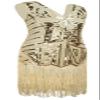 1920s Kids Sequined Fringed Chicken Feather Dress Latin Dance Performance Costume Accessories Set (Large, Style 4 Beige) view 4