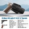 OWB 1911 Holster - for 5" 4.25" 4" Barrel No Rail 1911 Models - Fits Colt, Elite Force, Kimber, Rock Island, Springfield, Tisas, S&W, Ruger, Remington & More view 2