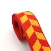 38mm Width Nylon Striped Webbing Red and Yellow Cotton Ribbon Diamond Pattern Ribbon Webbing Dog Collar Webbing Key Fob Webbing Bag Strap (1) view 1