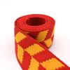 38mm Width Nylon Striped Webbing Red and Yellow Cotton Ribbon Diamond Pattern Ribbon Webbing Dog Collar Webbing Key Fob Webbing Bag Strap (1) view 3