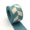 1.5'' Blue and White Cotton Webbing Striped Webbing Polyester Webbing with Diamond Pattern Dog Collar Webbing Key Fob Webbing by The Yard (1) view 2