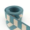 1.5'' Blue and White Cotton Webbing Striped Webbing Polyester Webbing with Diamond Pattern Dog Collar Webbing Key Fob Webbing by The Yard (1) view 3