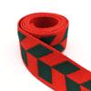 1.5 Red and Green Cotton Webbing Polyester Webbing with Diamond Pattern Nylon Striped Ribbon Dog Collar Webbing Fabric Belt by The Yard (1) view 3
