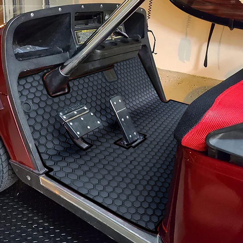 Matericuo Golf Cart Floor Liner Mat Full Coverage Custom Fit for EZGO TXT (1994-UP),Express S4 (2012-2020)Cushman WorkhorseEX1 (2020),Valor,Navitas,Some Star Carts Black
