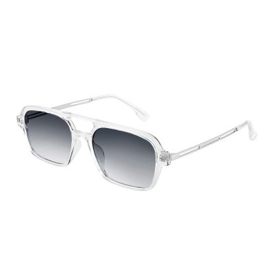FEISEDY Vintage Square 70s Flat Aviator Sunglasses Women Men Metal Design Shades B2752