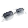 FEISEDY Vintage Square 70s Flat Aviator Sunglasses Women Men Metal Design Shades B2752 view 4