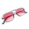FEISEDY Vintage Square 70s Flat Aviator Sunglasses Women Men Metal Design Shades B2752 view 1
