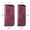 TRIUMPH VISION Reading Glasses Case Eyeglasses Sleeve 3 Pack Eyewear Holder Slip in Slim Sunglasses Pouch Soft Leather view 2