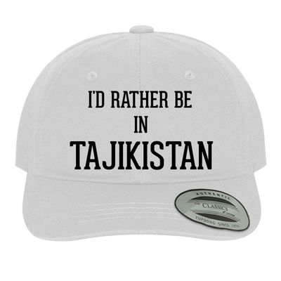 I'd Rather Be in Tajikistan - Soft Dad Hat Baseball Cap, White, One Size