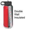 Love Soccer 32-Ounce Double Wall Insulated Stainless Steel Custom Sports Water Bottle with Flip Top Lid, Straw (Red) view 2