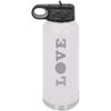 Love Volleyball 32-Ounce Double Wall Insulated Stainless Steel Custom Sports Water Bottle with Flip Top Lid, Straw (White) view 1