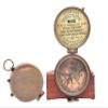 Engraved Brass Antiquated Finish Compass- Handmade Sundial Pocket Compass for Hiking Boating- Antique Poem Compass with Leather Case (Gift for Son) view 1