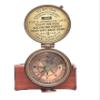 Engraved Brass Antiquated Finish Compass- Handmade Sundial Pocket Compass for Hiking Boating- Antique Poem Compass with Leather Case (Gift for Son) view 2