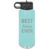 CustomGiftsNow Best Nurse Ever Double Wall Insulated Stainless Steel Engraved Sports Water Bottle with Flip Top Lid, Straw view 1