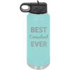 CustomGiftsNow Best Consulant Ever Double Wall Insulated Stainless Steel Engraved Sports Water Bottle with Flip Top Lid, Straw view 1