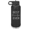 CustomGiftsNow Best Grandpa Ever Double Wall Insulated Stainless Steel Engraved Sports Water Bottle with Flip Top Lid, Straw view 1