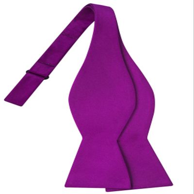 KissTies Dark Magenta Self Tied Bow Ties Royal Orchid Violet Satin Wedding Bowties