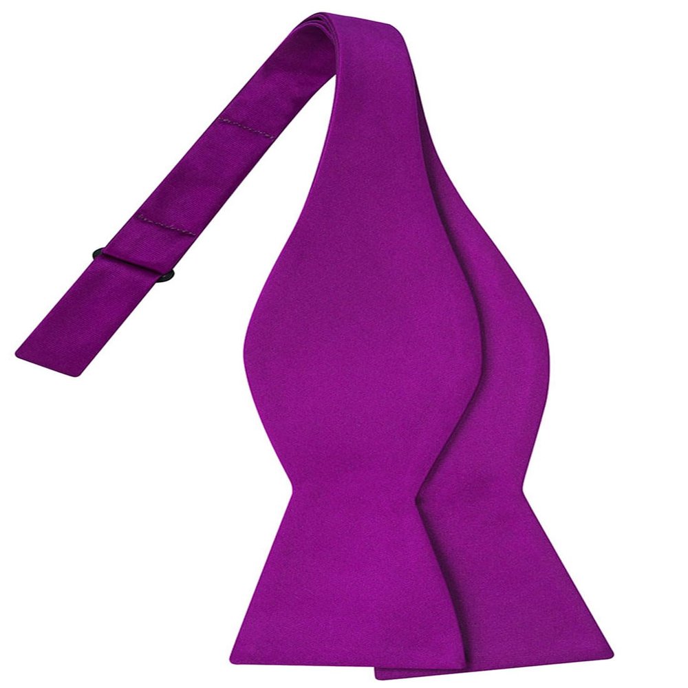 KissTies Dark Magenta Self Tied Bow Ties Royal Orchid Violet Satin Wedding Bowties