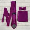 KissTies Dark Magenta Self Tied Bow Ties Royal Orchid Violet Satin Wedding Bowties view 3