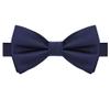 KissTies Pre-Tied Boys Bow Ties Navy Blue Satin Holiday Bowtie + Gift Box view 1