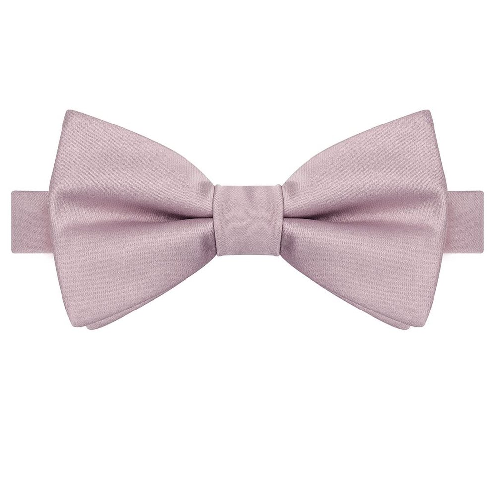 KissTies Pre-Tied Kids Bow Tie Dusty Rose Satin Boys Bowtie + Gift Box