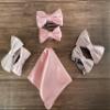 KissTies Pre-Tied Kids Bow Tie Dusty Rose Satin Boys Bowtie + Gift Box view 3