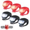 Bestlsy Set of 6 Bike Lights Front and Back, LED Clip-On Silicon Bicycle Lights with Waterproof Silicone Housing, Multi-Purpose Water Resistant Headlight view 1