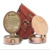 Engraved Brass Antiquated Finish Compass- Handmade Sundial Pocket Compass for Hiking Boating- Antique Poem Compass with Leather Case (Gift for My Man, Husband) view 3
