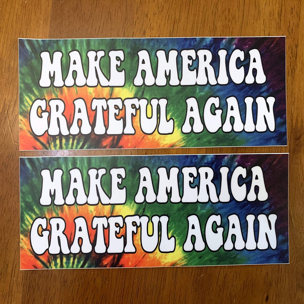 100-pack Make America Grateful Again 8" x 2.5" MAGA Tie Dye Die Cut Vinyl Decals - Bumper Stickers - Wholesale