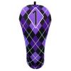 Women's Purple & Black Argyle Driver 460cc Club Headcover Handmade by BeeJos view 1